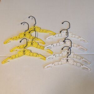 Clothes Hangers Kids Clarolyte Co Trains Yellow White Vintage Swivel Set Of 8